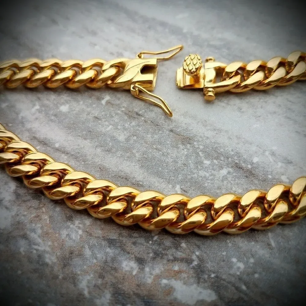 14k GP IP Luxury Cuban Link Chain